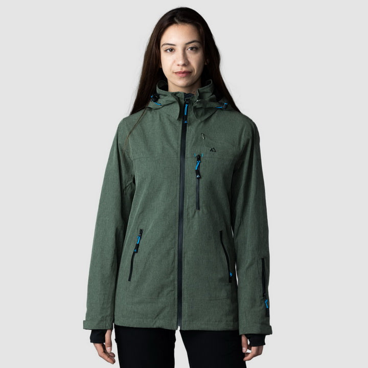 Olive green women’s Adventure 2.0 activewear top by Rose Hemera, shown in dark green color with a fitted design.