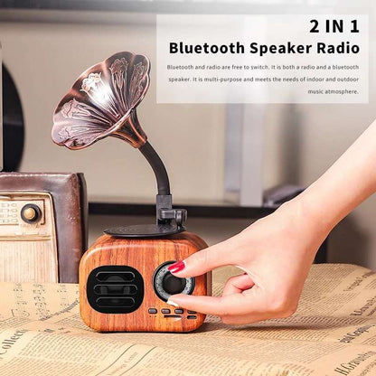 Fuchsia Molly Retro Bluetooth speaker with vintage design and control buttons on the front, wireless audio device.