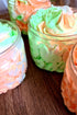 Amethyst Meleager Coco Mango Shower Fluff whipped soap case with six units, creamy bath and beauty product for luxurious skincare.