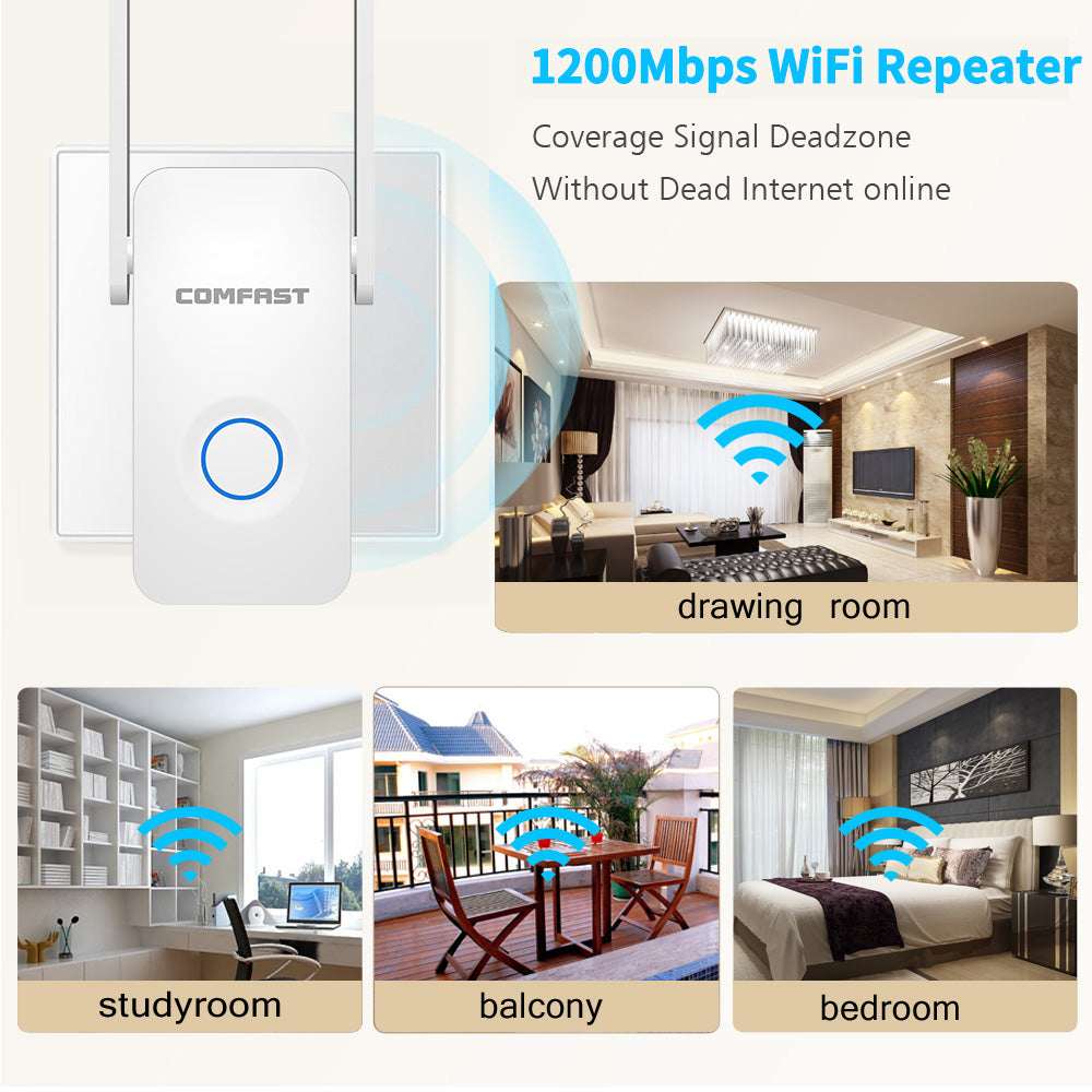 Teal Simba 1200Mbps WiFi extender antenna and router booster, tech accessory for improved wireless signal strength.
