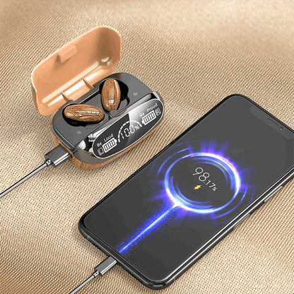 Lilac Milo TWS wireless Bluetooth 5.2 stereo sport earphones with charging case and in-ear design.