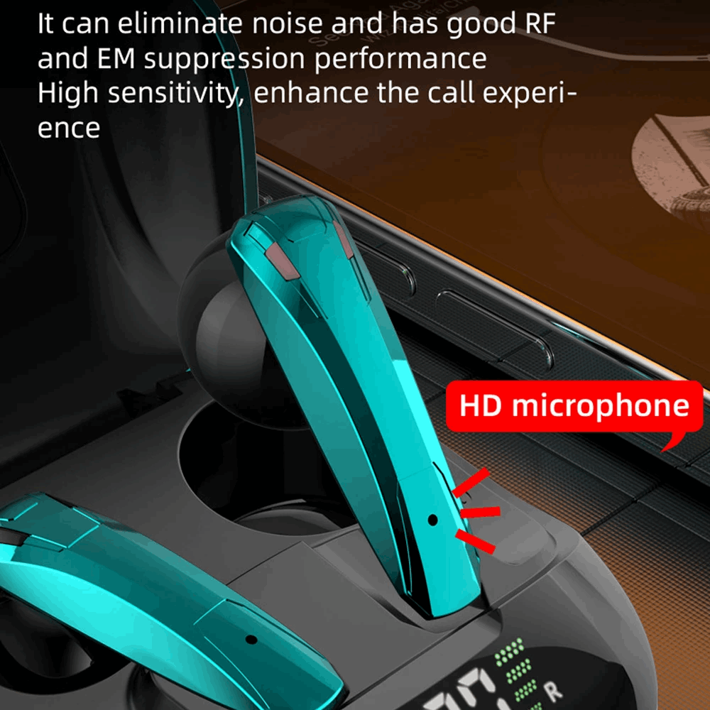Lilac Milo wireless TWS gaming Bluetooth 5.0 earphones with microphone, black earbuds and inline control for audio and gaming use