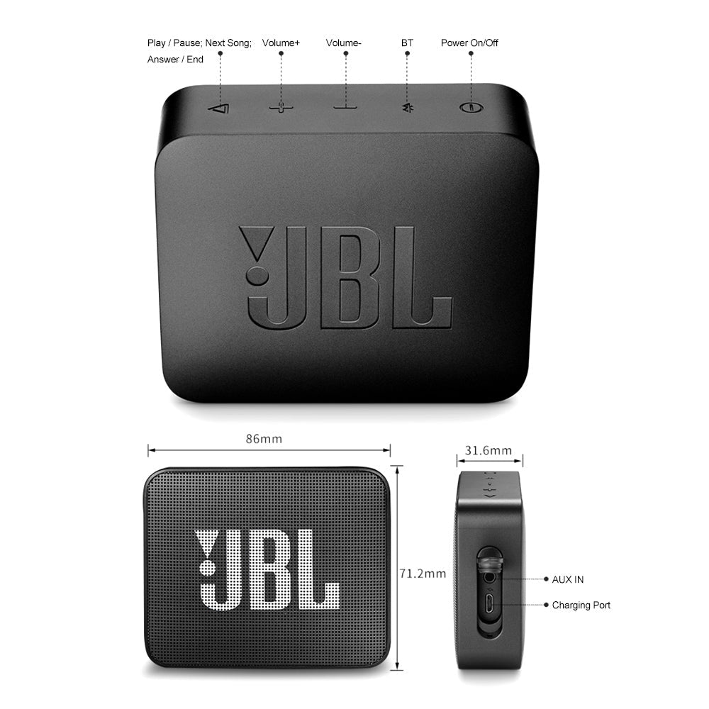 White Eucalyptus waterproof wireless Bluetooth speaker designed for pets, IPX7 rated, portable JBL GO2 style speaker.