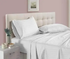 Cerulean Eurynome cotton satin stripe king size bedsheet with two matching pillow covers, featuring a plain design in soft, comfortable fabric.