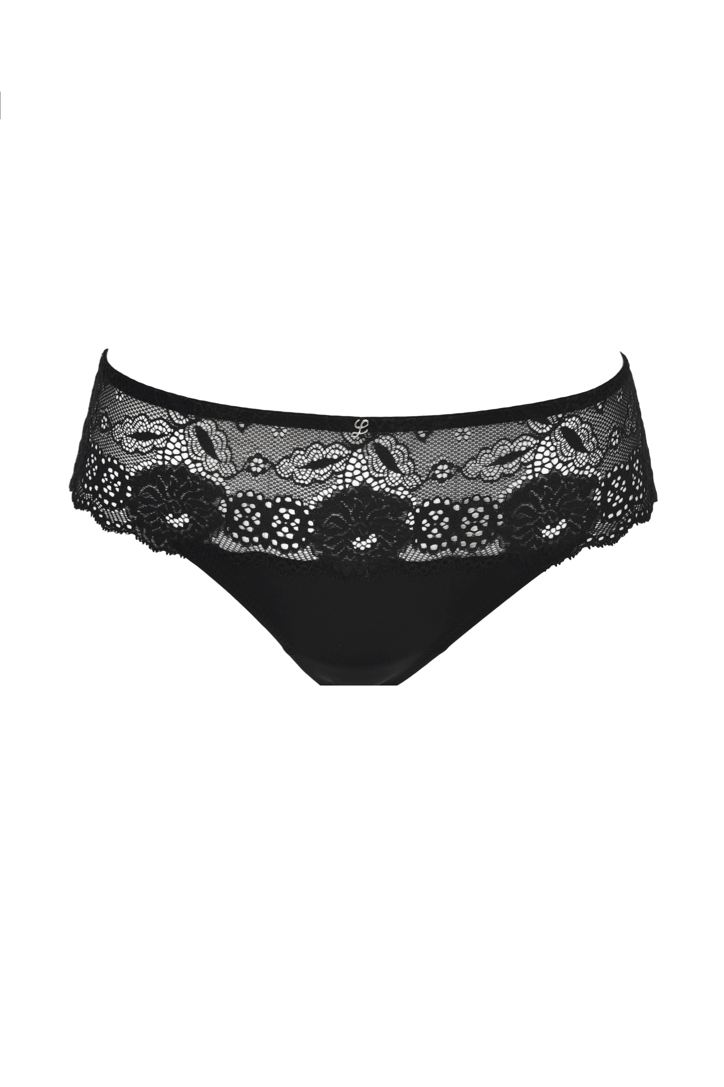 Turquoise Atalanta Feel Good Line brief in soft fabric, close-up of light blue lingerie with subtle lace details.