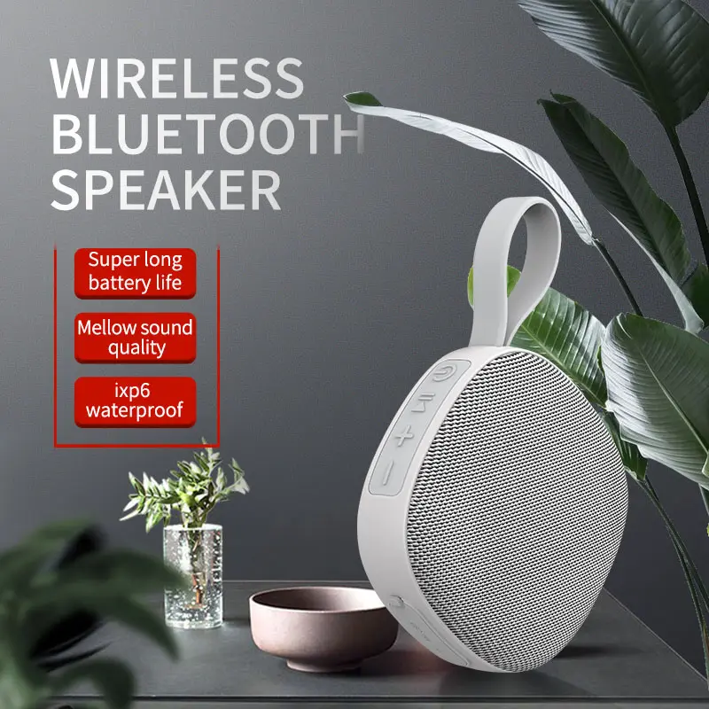 Waterproof Lilac Milo portable mini TWS wireless Bluetooth speaker showing sleek black design and compact size.