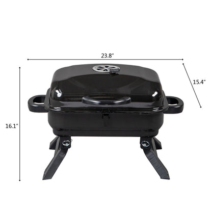 Teal Simba portable charcoal grill and smoker with lid, folding tabletop design, ideal for outdoor cooking and grilling at home.