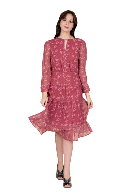 Women’s floral fit and flare dress by Gray Eos featuring a vibrant flower pattern and a flattering silhouette.
