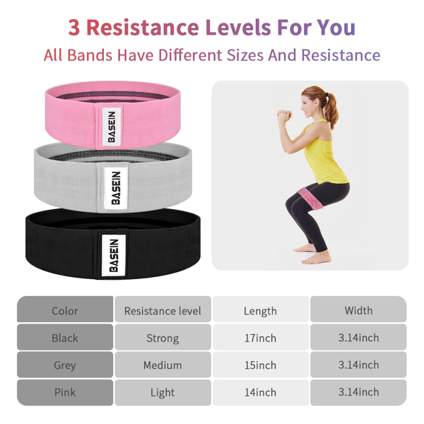 Three Lilac Milo resistance exercise fitness bands in a set, flexible and durable for workout and strength training routines.