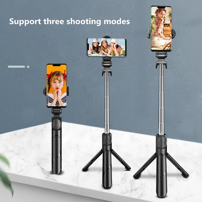 Lilac Milo 3-in-1 tripod and Bluetooth selfie stick with fill light for smartphones, featuring adjustable stand and built-in lighting.