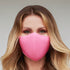 Pink face mask for women with solid charity design by Cyan Poppy, featuring soft fabric and comfortable fit.