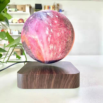 Teal Simba 3D printed moon lamp with touch control, magnetic levitation design, used as a night light or decorative tech accessory.