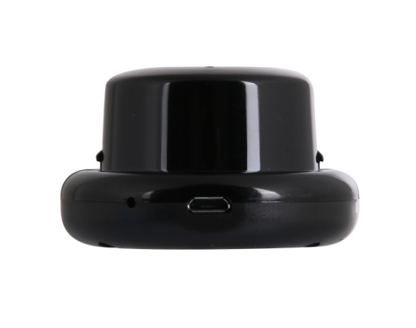 Teal Simba WiFi camera with stand and memory card, showing a sleek black security camera on a white background.