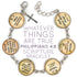 Glass Philippians 4:8 scripture bracelet by Orchid Briseis featuring engraved inspirational message on a delicate bracelet.