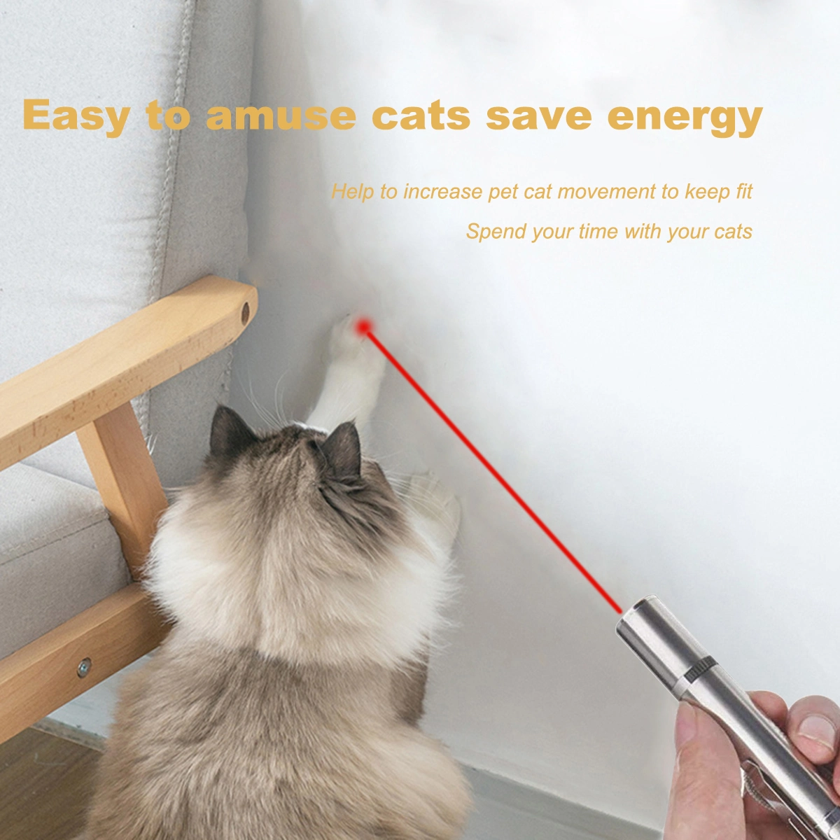 Lilac Milo LED cat toy pointer for pet training and exercise, featuring a small, handheld device with a bright LED light for cats to chase.