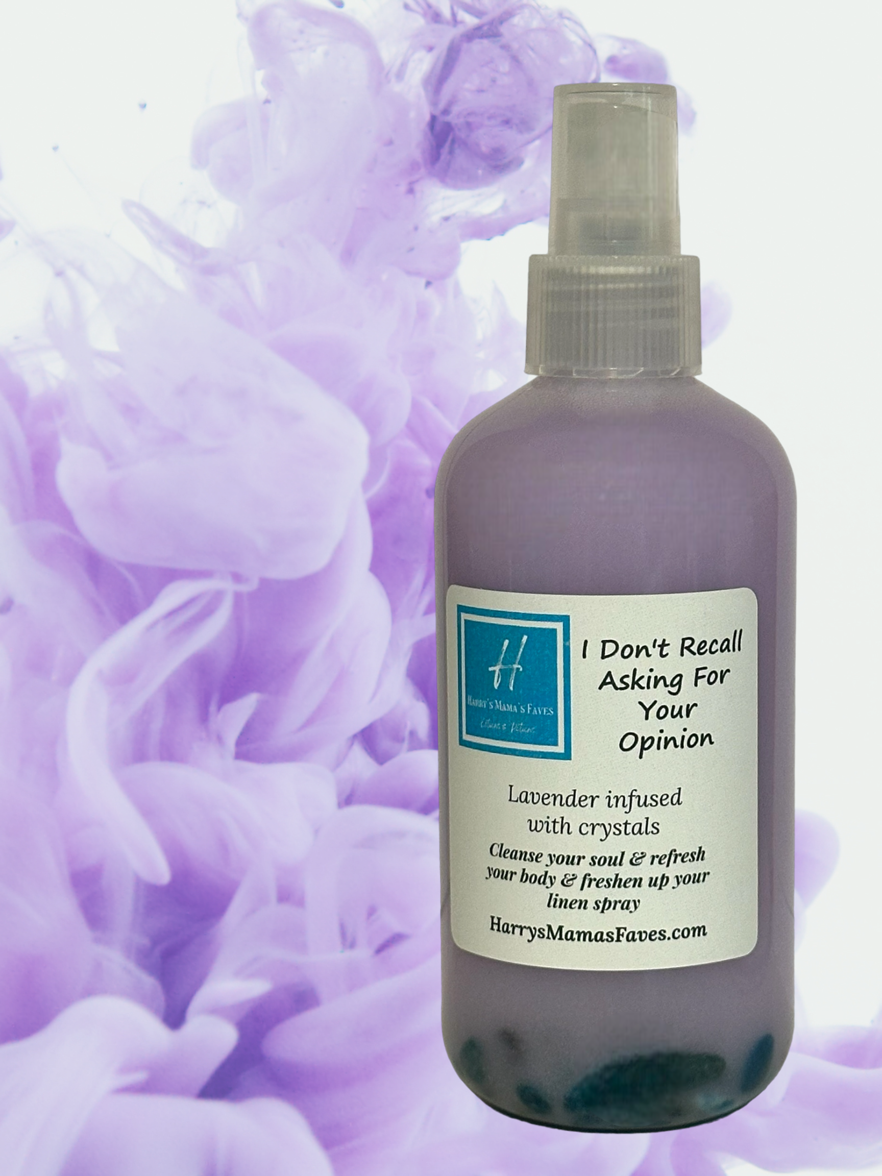 Maroon Blackhaw body and linen spray infused with quartz crystals, featuring a clear spray bottle with elegant label design.