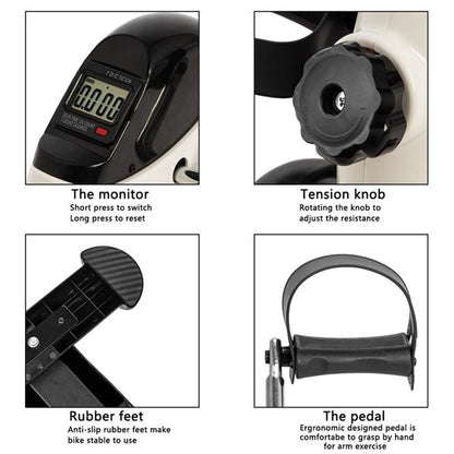 Teal Simba mini exercise bike for home use, portable hands and feet trainer with adjustable resistance and compact design.