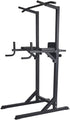 Teal Simba Power Tower with pull-up bar, dip station, and workout handles for strength training and upper body exercises.