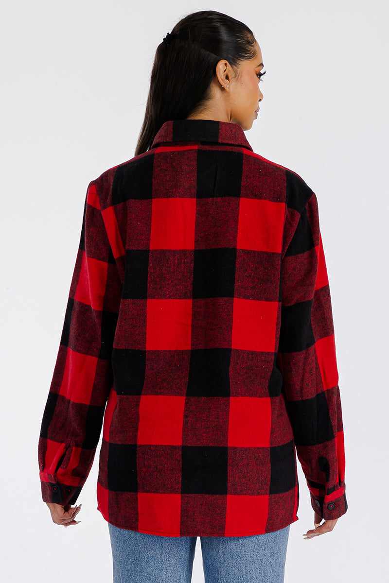 Lime Milo Boyfriend Oversized Soft Flannel Shacket in cozy plaid, casual jacket with relaxed fit and button closure.
