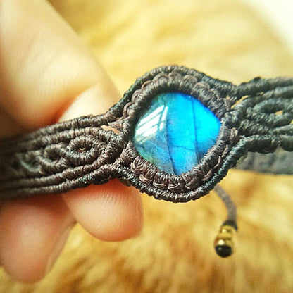Braided Moonlight Labradorite bracelet by Fuchsia Molly featuring shimmering labradorite stones and intricate braid design.