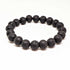 Blue Winterberry Lava Rocks beaded bracelet featuring black volcanic stone beads and natural jewelry design.