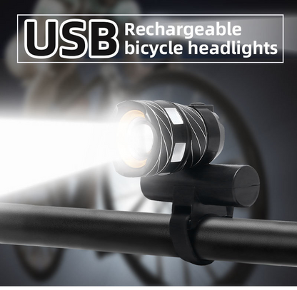 Lilac Milo LED bicycle front headlight with 20000LM racing light, bright outdoor sports and cycling gear.