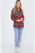 Lime Milo oversized boyfriend plaid checkered flannel top, casual long-sleeve blouse with a relaxed fit and classic pattern.