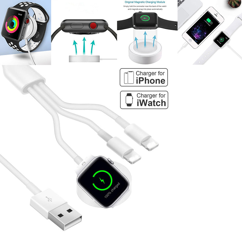 Teal Simba 3-in-1 wireless charger with quick charging USB cable, designed for sports and outdoor use, showing the compact device and cable.