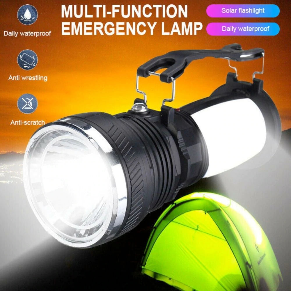 Yellow Pandora multi-function camping light with adjustable brightness and multiple modes, ideal for outdoor camping and adventures.