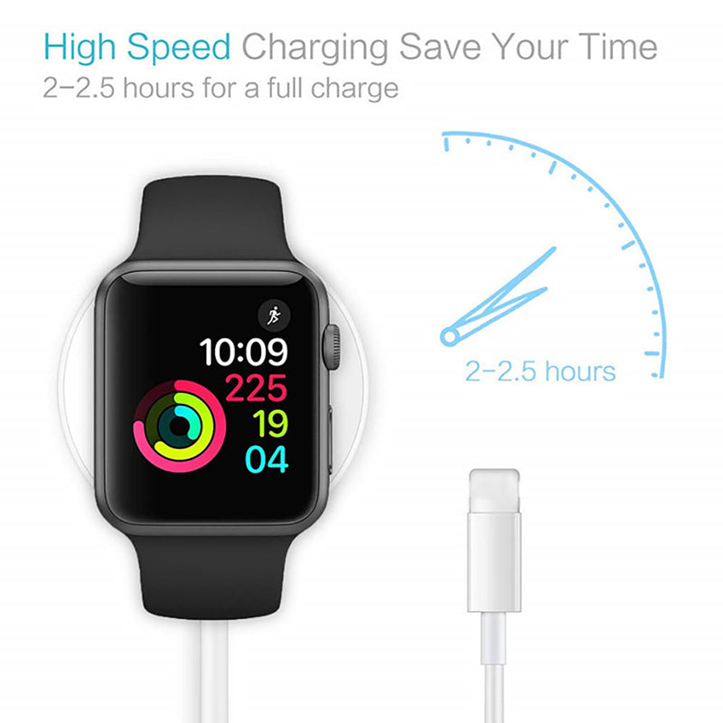 Teal Simba 3-in-1 wireless charger with quick charging USB cable for sports and outdoor use, showing the compact charging setup.