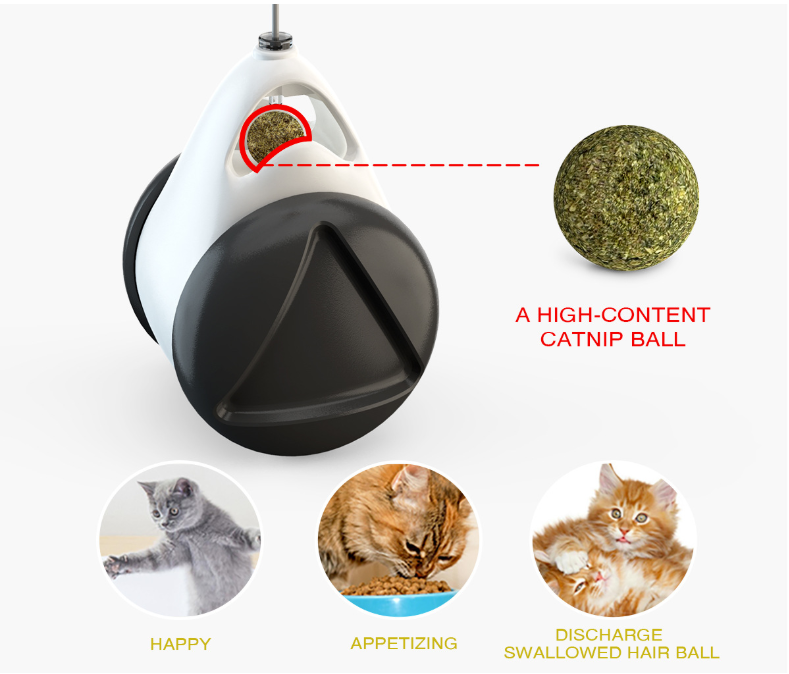 Lilac Milo Tumbler Balanced Wheel Swinging Ball Cat Toy showing a colorful wheel and swinging ball for feline entertainment