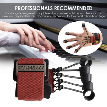 Lilac Milo finger gripper strength trainer with hand yoga resistance band for improving grip and finger strength during workouts.