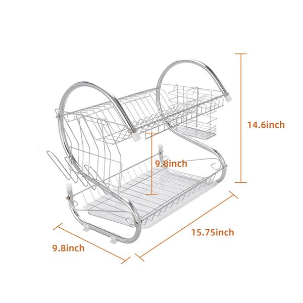 Two-layer kitchen dish organizer shelf by Lilac Milo with storage bowls for efficient countertop or cabinet organization.