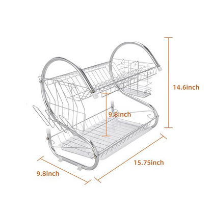 Two-layer kitchen dish organizer shelf by Lilac Milo with storage bowls for efficient countertop or cabinet organization.