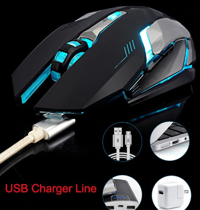 Yellow Pandora Ninja Dragon Stealth 7 wireless gaming mouse with silent LED lighting, designed for mobile and laptop use.