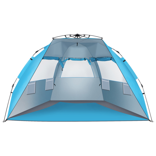 Lilac Milo outdoor camping fiberglass pole beach tent with Oxford cloth, ideal for outdoor sports and beach outings.