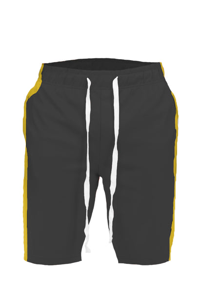Lime Milo single stripe shorts in lightweight fabric with a relaxed fit, featuring a single bold stripe detail.
