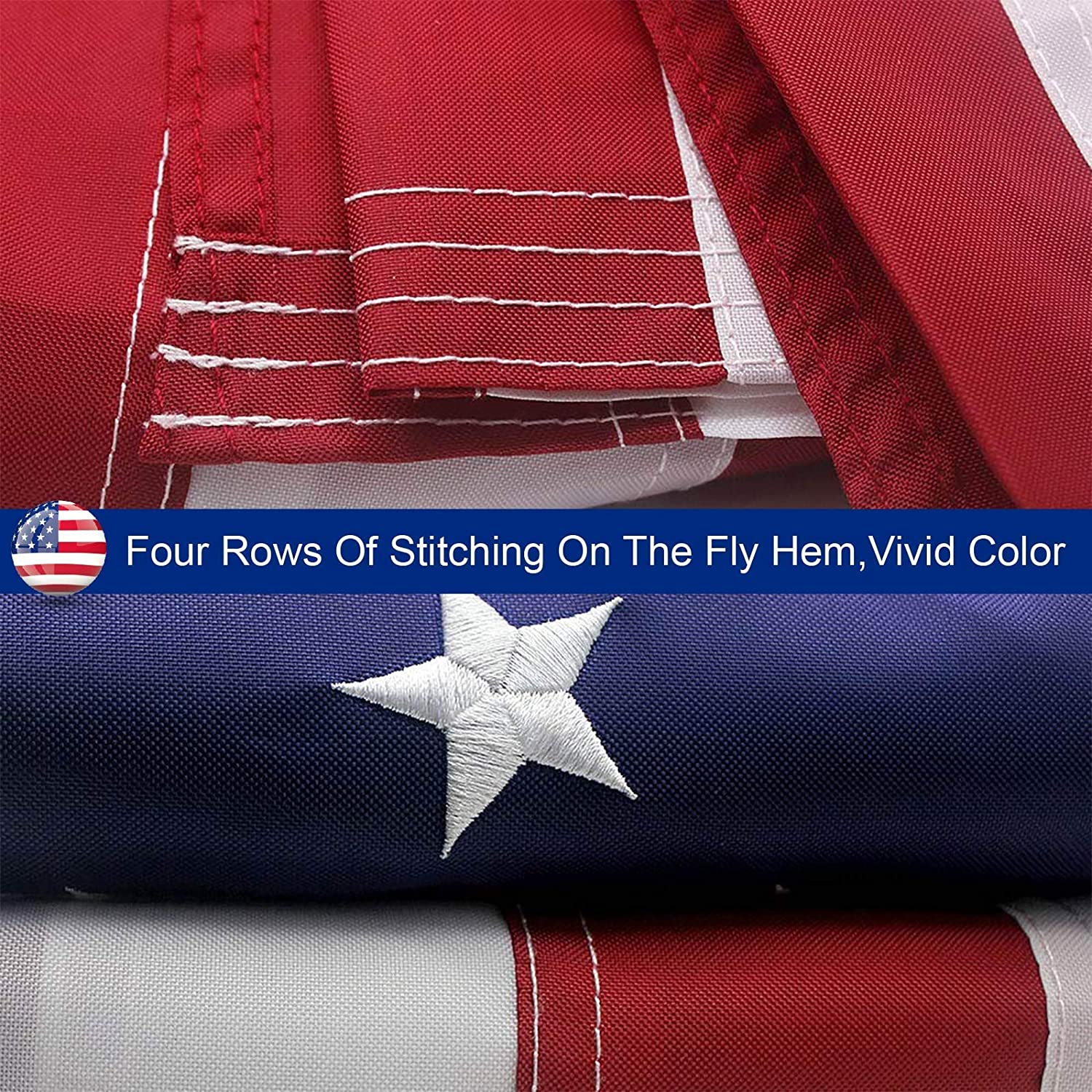 White Leto American flag garden flag with embroidered stars, outdoor heavy-duty USA flag for yard display