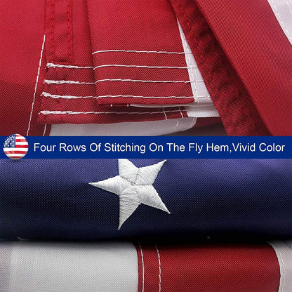 White Leto American flag garden flag with embroidered stars, outdoor heavy-duty USA flag for yard display