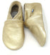 Puce Selene Babysafe 3000 Gold footwear for infants, featuring soft, cushioned baby shoes in gold with Velcro closure.