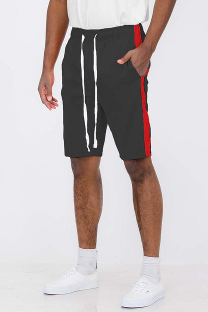 Lime Milo single stripe shorts SP0330 in navy and white, casual shorts with a single stripe detail, perfect for summer wear.