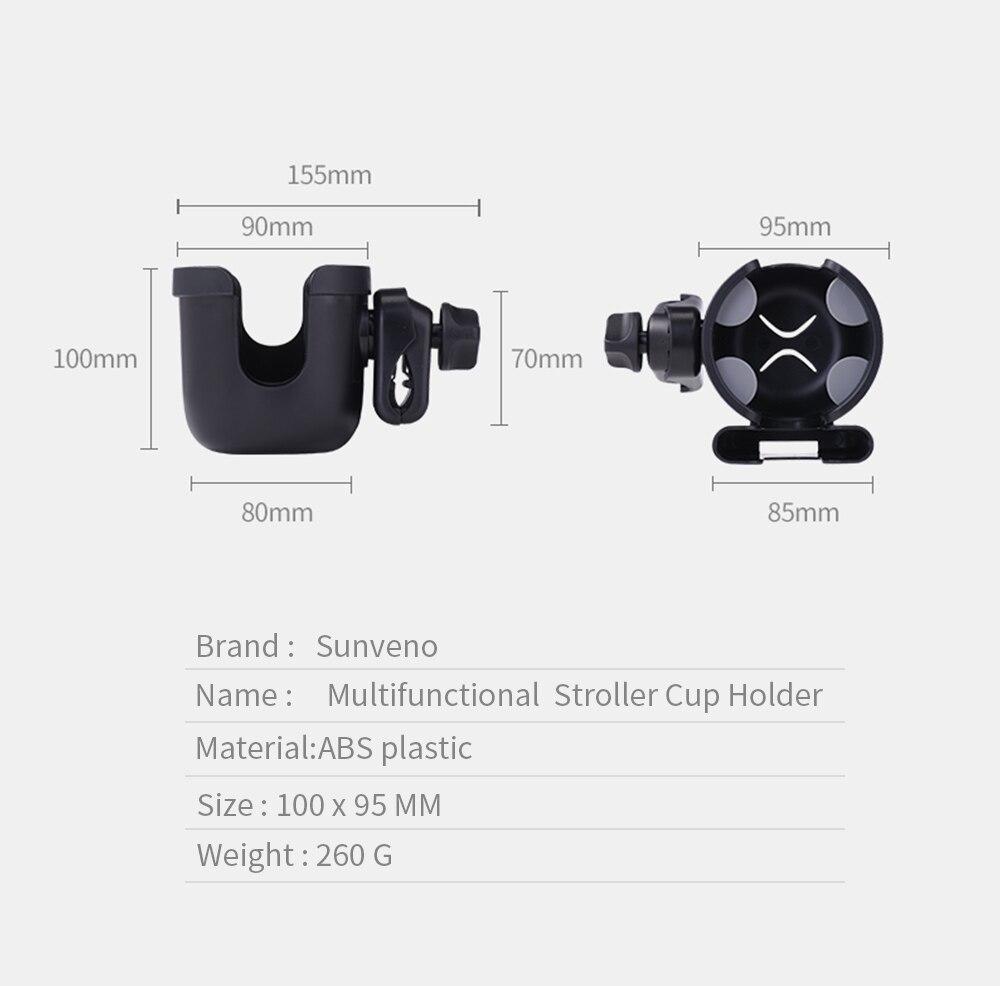 Maroon Chronos universal stroller cup holder attached to a bike, securely holding a water bottle for convenient access.