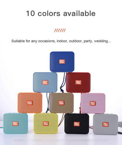 Lilac Milo TG Mini Stereo portable Bluetooth speaker with TF card slot and FM radio, compact tech accessory for on-the-go sound.
