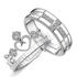 Silver plated adjustable couples rings by Carmine Ares from JEWELOPIA, featuring a sleek, modern design on a plain background.
