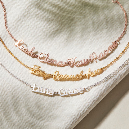 Green Millie mom bracelet with engraved kids&
