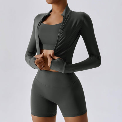 Carmine Juneberry nude feel outdoor sports skinny yoga leggings for women, showing a close-up of the fitted, stretchy fabric.