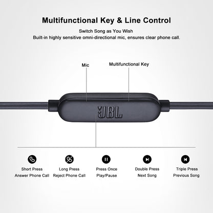 Teal Simba JBL LIVE100 wired earphones with 3.5mm stereo audio jack and inline line control, featuring sleek design and comfortable fit.