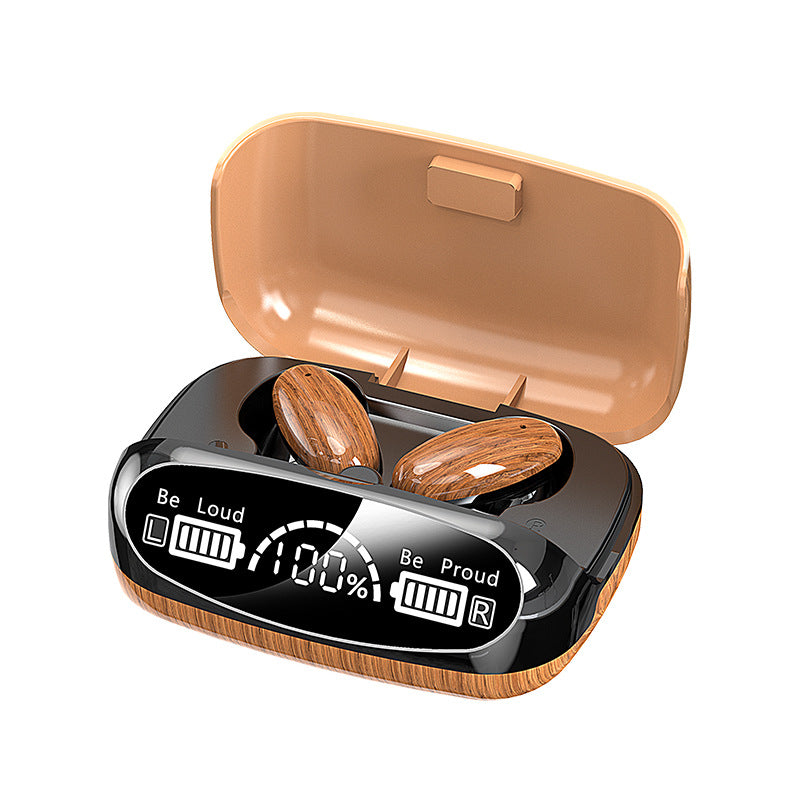 Lilac Milo TWS wireless Bluetooth 5.2 stereo sport earphones with in-ear design and charging case, shown in black.