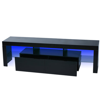 Modern Teal Simba TV stand with built-in LED lighting, featuring sleek storage compartments and a contemporary furniture design.