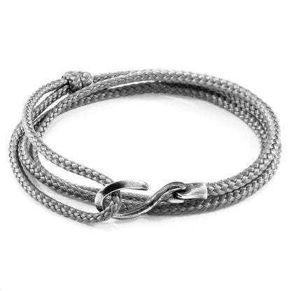 Silver and grey rope bracelet with classic design by Magenta Sooty, featuring a stylish and versatile accessory.